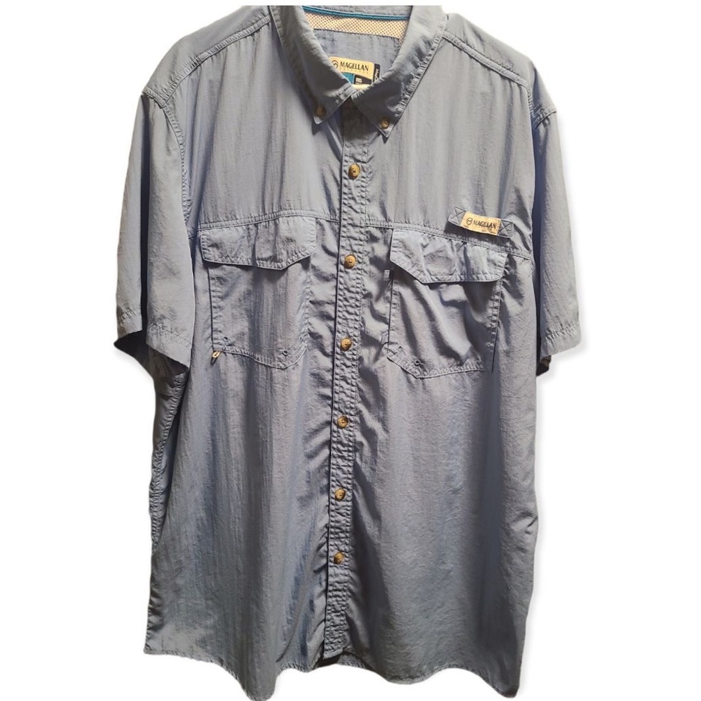 Magellan Outdoors Mag Chill Fish Gear Angler fit Mens short sleeve button up